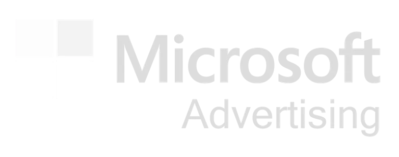 Logo officiel de Microsoft Advertising en blanc